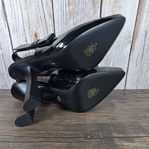 Christian Dior Sweet-D Black Patent Leather Slingback Pump Heels Women's Sz 10 - Picture 9 of 11